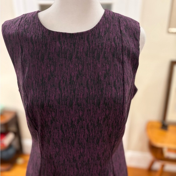 Calvin Klein purple and black dress.  Back zipper.  Size 8 - Picture 1 of 7